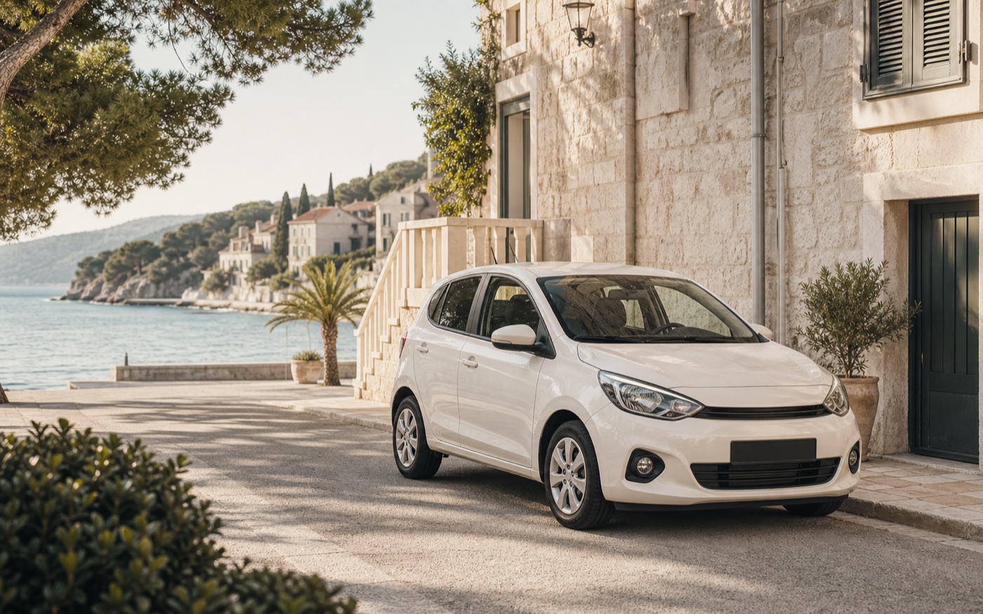 A premium rental vehicle near the Croatian coast
